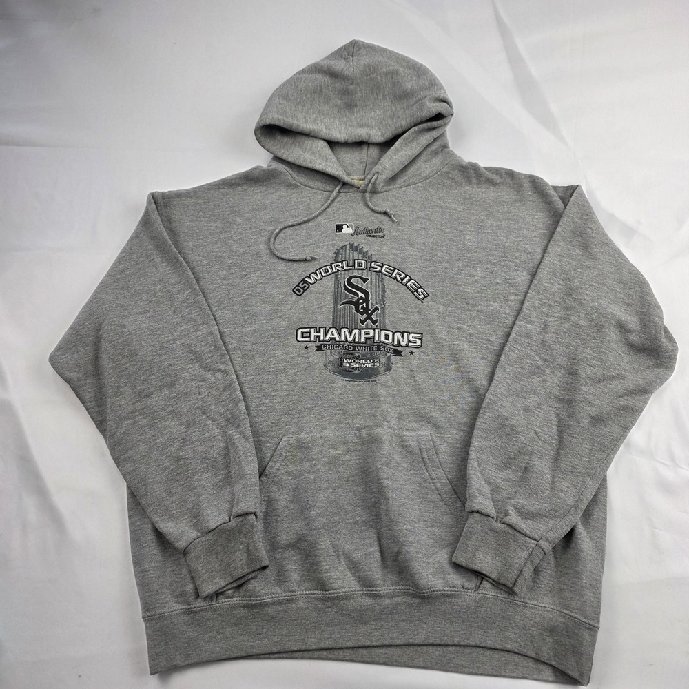 Vintage Chicago White Sox Hoodie Mens Large Gray MLB Baseball Lee Champions 2005
